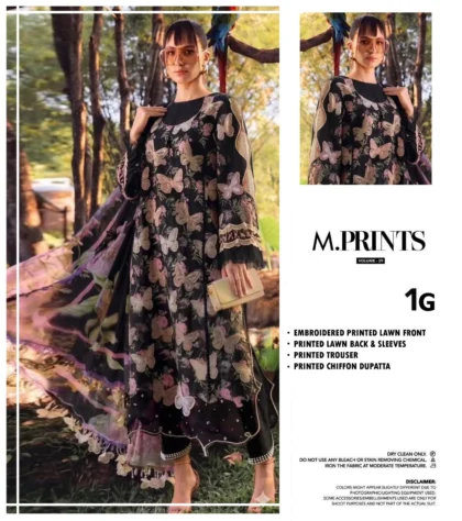 Maria b M Print MBT-2901-A Premium Pure Lawn With Chiffon Emb Border Duppata 2026